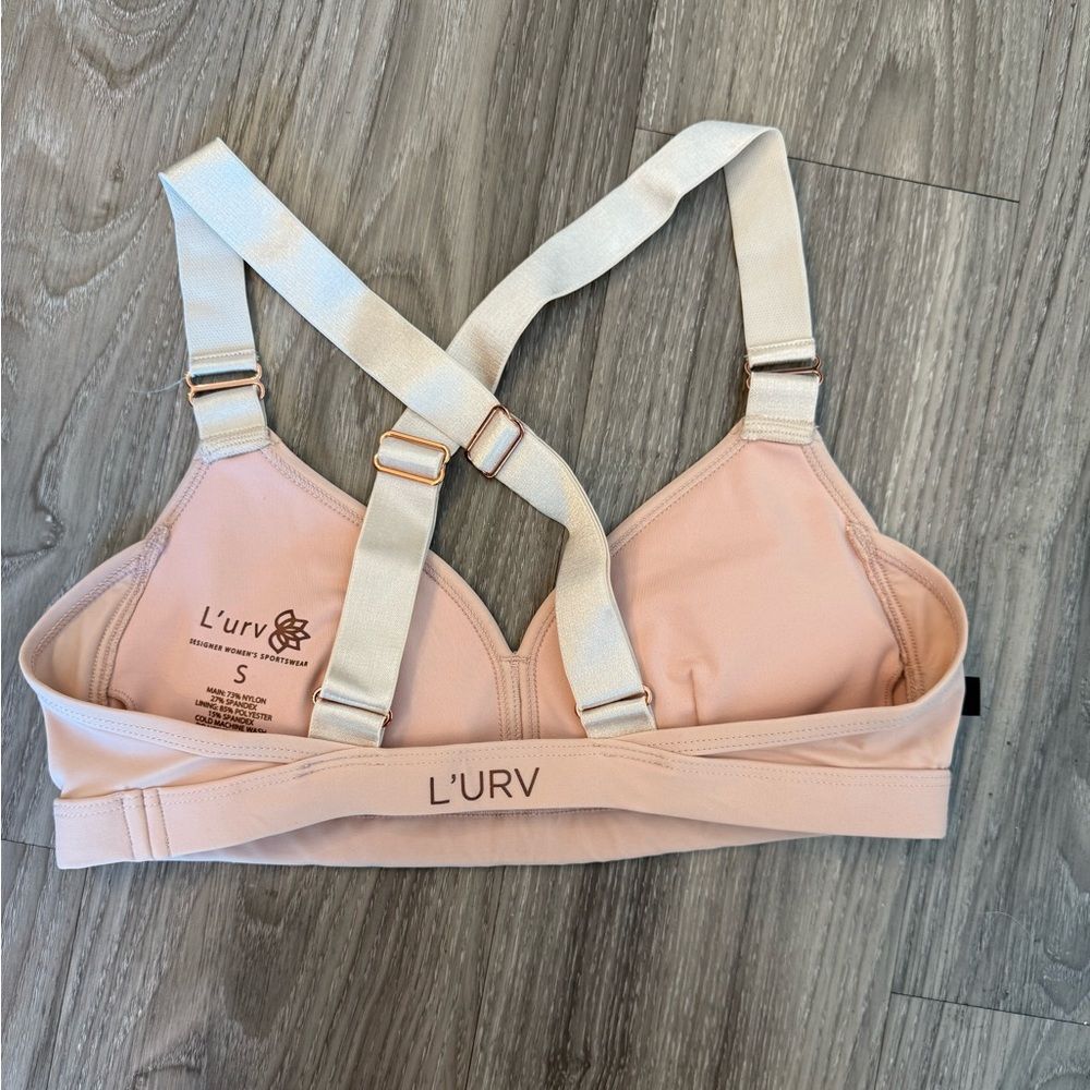 L’URV Blush Pink Strappy designer Sports Bra – Sleek & Supportive S - Picture 2 of 2